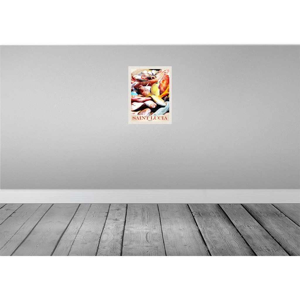 [LA-137485-H] Holzschild 40x30 cm Saint Lucia Italien Europa Fische Bildmotiv Reisemotiv Bild 2