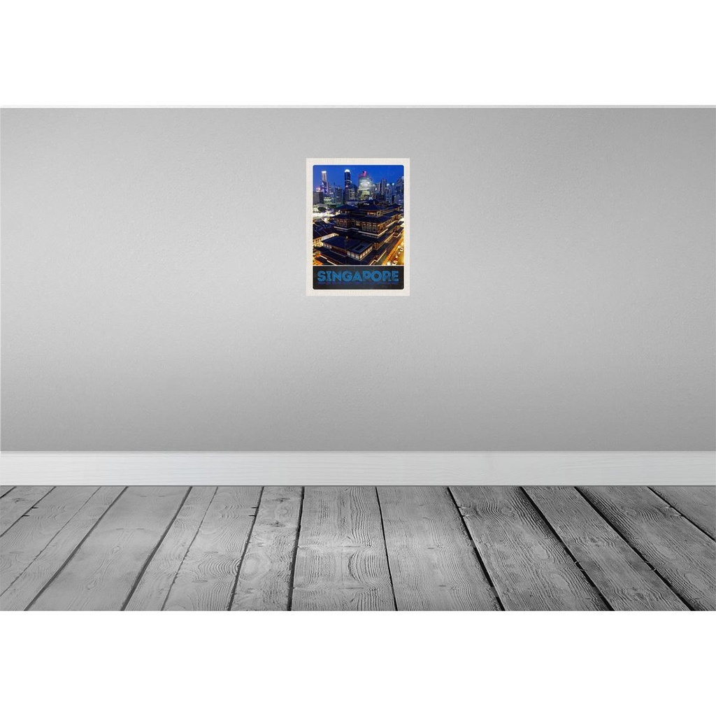 [LA-137496-H] Holzschild 40x30 cm Singapur Stadt Asien Hochhaus Indien Bildmotiv Reisemotiv Abenteuer Reisen Bild 2