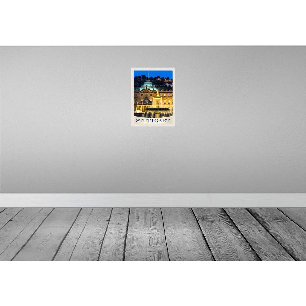 [LA-137504] Blechschild 40x30 cm Stuttgart Deutschland Schloss Abend Bildmotiv Reisemotiv Abenteuer Reisen Urlaub Bild 2