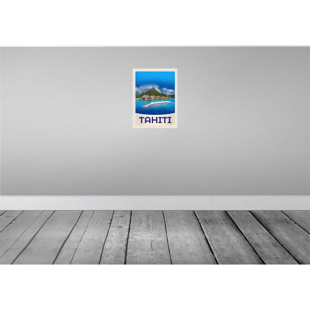 [LA-137508-H] Holzschild 40x30 cm Tahiti Insel AmerikaSonne Bildmotiv Reisemotiv Amerika USA Bild 2