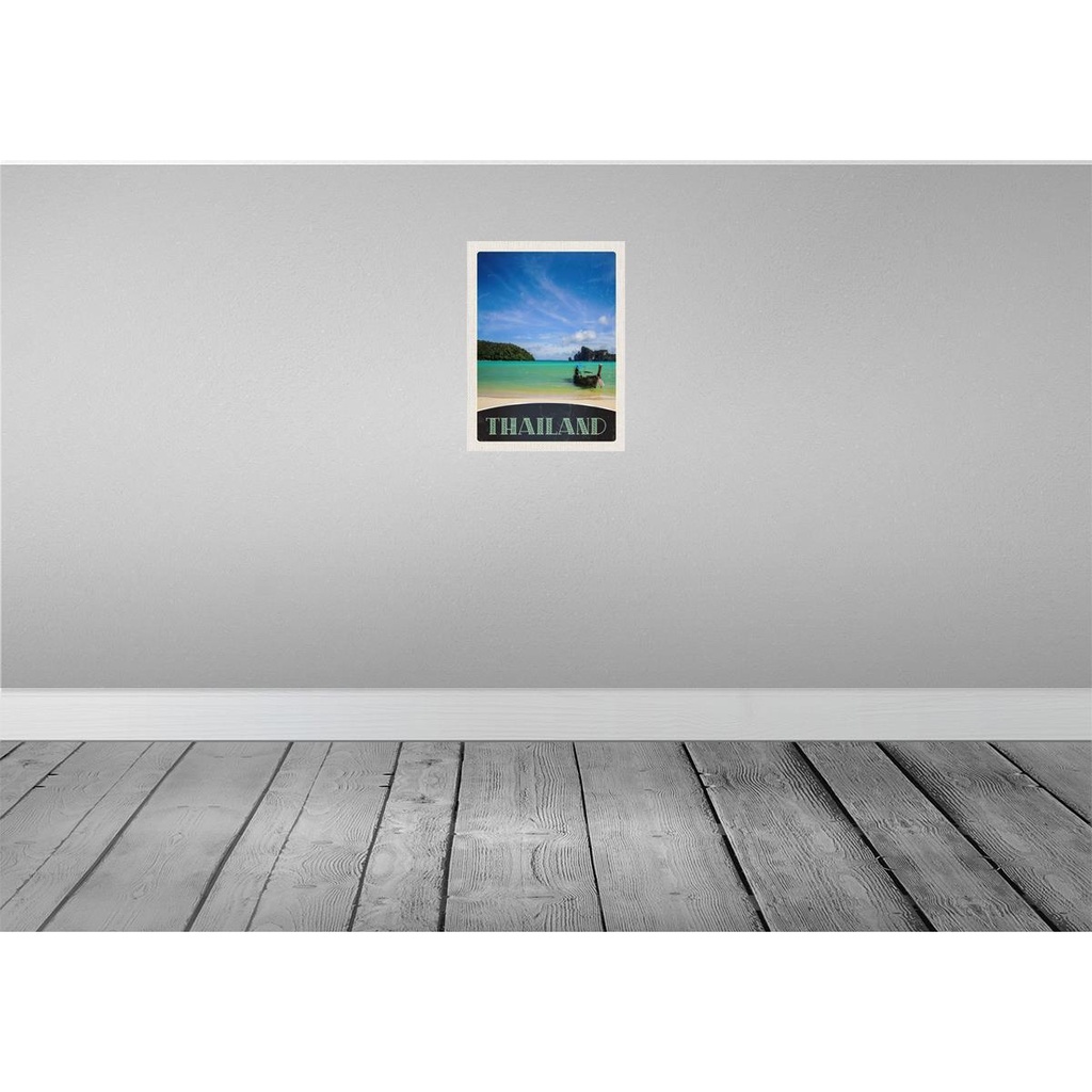 [LA-137522] Blechschild 40x30 cm Thailand Meer Boot Gebirge Himmel Bildmotiv Reisemotiv Abenteuer Reisen Urlaub Bild 2