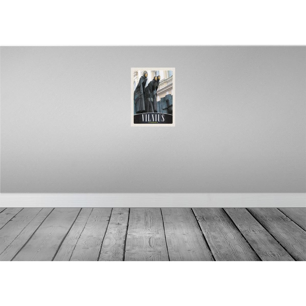 [LA-137528-H] Holzschild 40x30 cm Vilnius Litauen Skulptur Europa Bildmotiv Reisemotiv Bild 2
