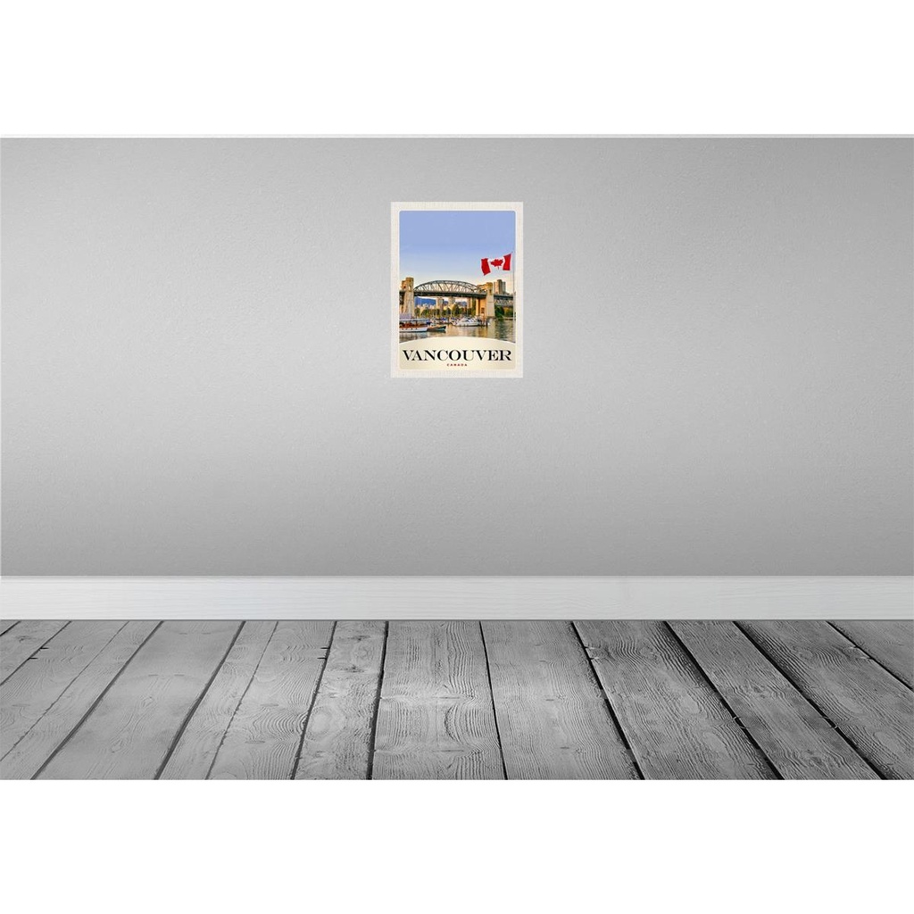 [LA-137532-H] Holzschild 40x30 cm Vancower Kanada Meer Brücke Bildmotiv Reisemotiv Amerika USA Bild 2