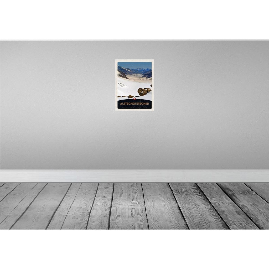 [LA-137541] Blechschild 40x30 cm Aletschgletsch Schweiz Schnee Natur Bildmotiv Reisemotiv Abenteuer Reisen Urlaub Bild 2