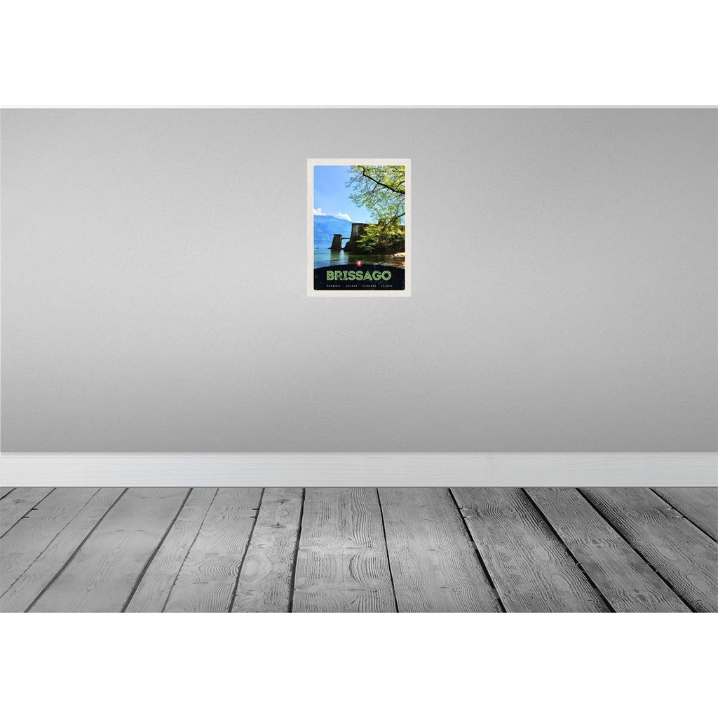 [LA-137549] Blechschild 40x30 cm Brissago Schweiz Architektur Bildmotiv Reisemotiv Abenteuer Reisen Europa Urlaub Häuser Bild 2