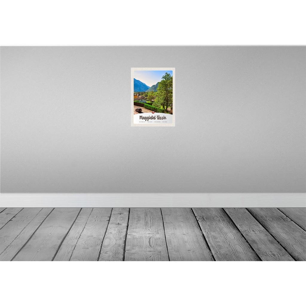 [LA-137552] Blechschild 40x30 cm Maggiatal-Tessin Schweiz Stadt Gebirge Bildmotiv Reisemotiv Abenteuer Reisen Europa Urlaub Bild 2