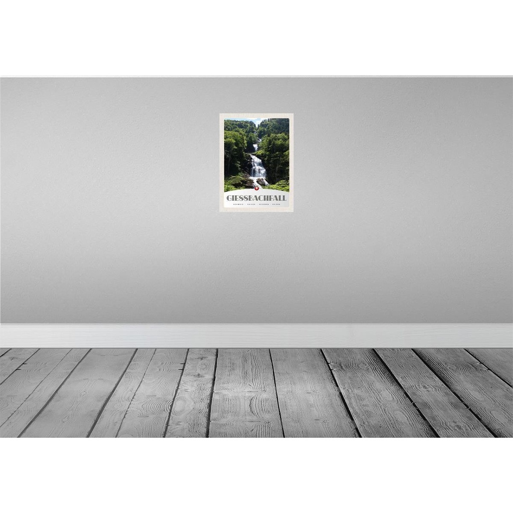 [LA-137554-H] Holzschild 40x30 cm Giessbachfall Wasserfall Gebirge Natur Bildmotiv Reisemotiv Europa Bild 2