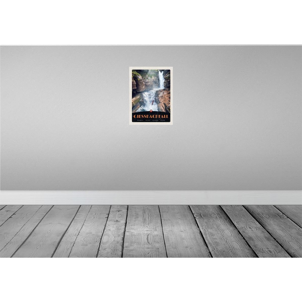 [LA-137555-H] Holzschild 40x30 cm Giessbachfall Schweiz Wasserfall Natur Bildmotiv Reisemotiv Europa Bild 2