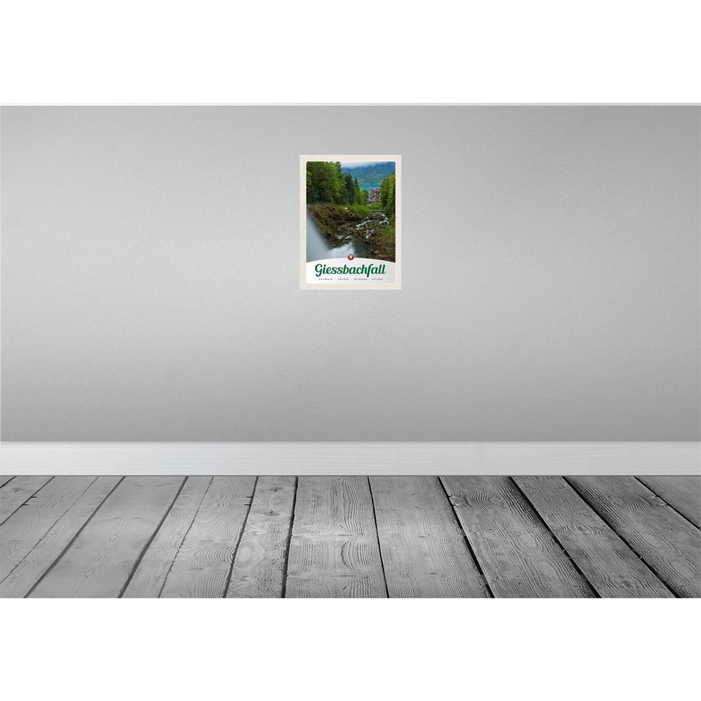 [LA-137556] Blechschild 40x30 cm Giessbachfall Wald Wasserfall Natur Bildmotiv Reisemotiv Abenteuer Reisen Europa Urlaub Bild 2