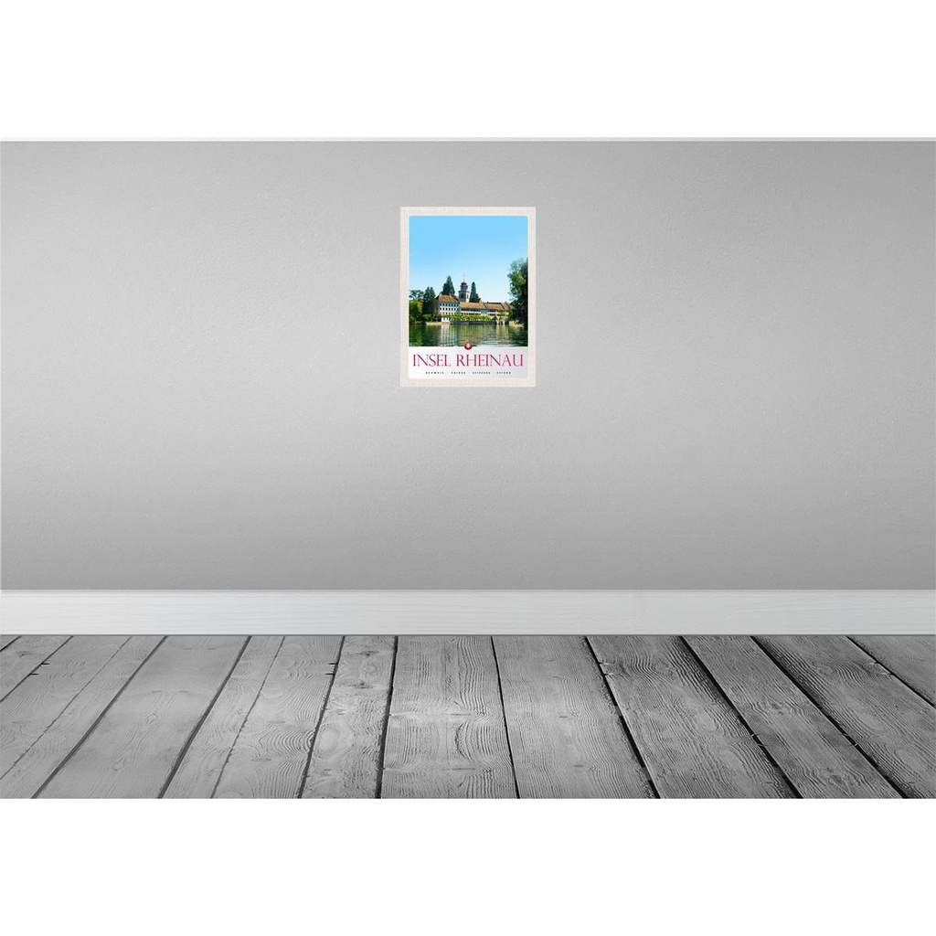[LA-137561] Blechschild 40x30 cm Insel Rheinau Schweiz Kirche Bildmotiv Reisemotiv Abenteuer Reisen Europa Urlaub Bild 2