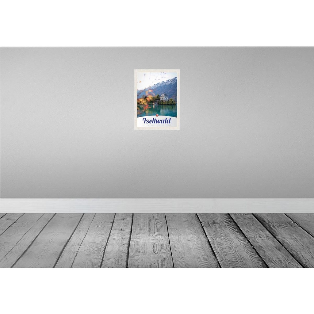 [LA-137567-H] Holzschild 40x30 cm Iseltwald Schweiz Europa See Natur Bildmotiv Reisemotiv Bild 2