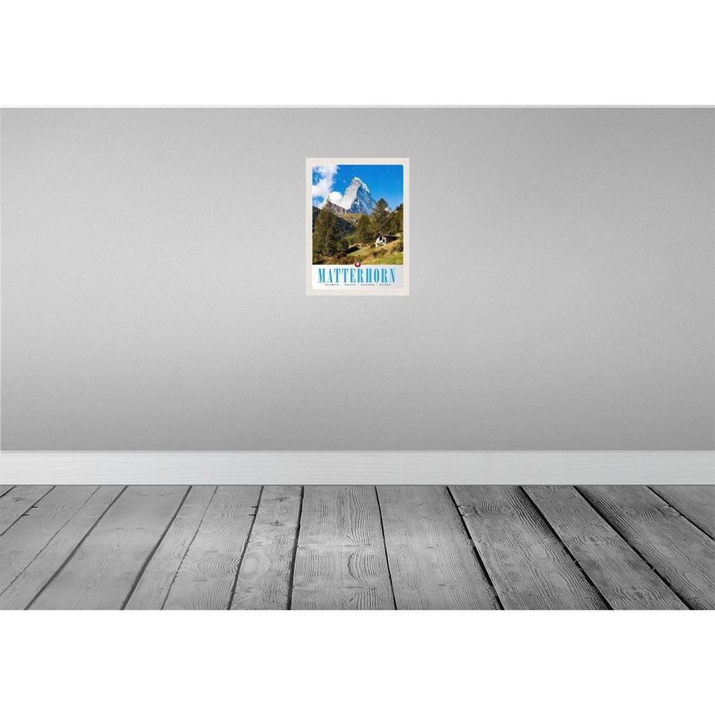 [LA-137572] Blechschild 40x30 cm Matterhorn Schweiz Urlaub Wald Gebirge Schnee Bildmotiv Reisemotiv Abenteuer Reisen Europa Bild 2