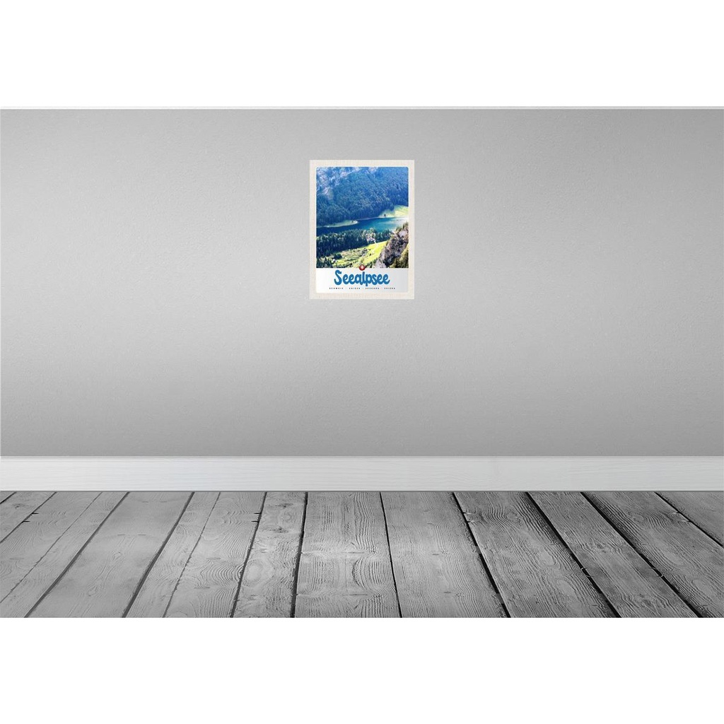 [LA-137575-H] Holzschild 40x30 cm Seealpsee Schweiz Natur Wälder See Bildmotiv Reisemotiv Europa Bild 2