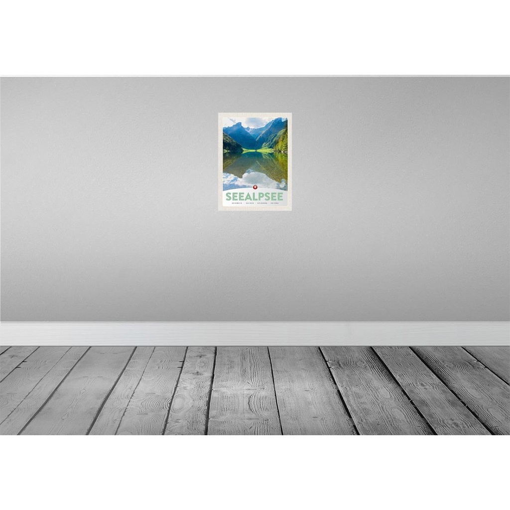 [LA-137576-H] Holzschild 40x30 cm Seealpsee SchweizWälder Natur Bildmotiv Reisemotiv Europa Bild 2