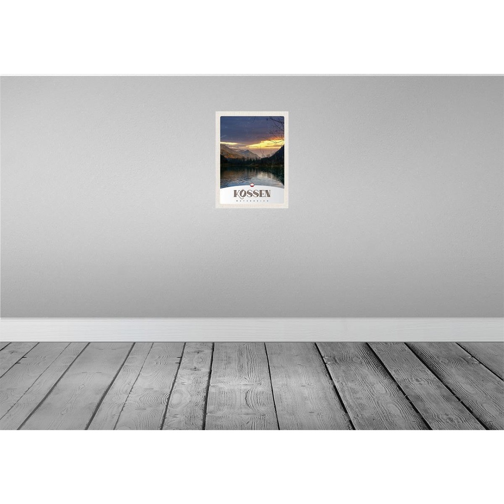 [LA-137583] Blechschild 40x30 cm Kössen Österreich Urlaub See Natur Gebirge Bildmotiv Reisemotiv Abenteuer Reisen Europa Bild 2