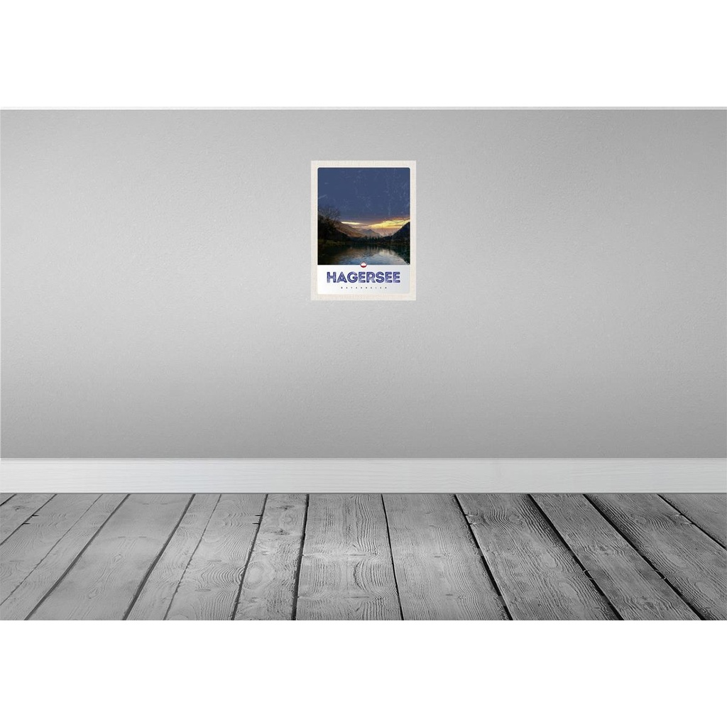 [LA-137585] Blechschild 40x30 cm Hagersee Österreich Urlaub Europa See Wald Bildmotiv Reisemotiv Abenteuer Reisen Bild 2