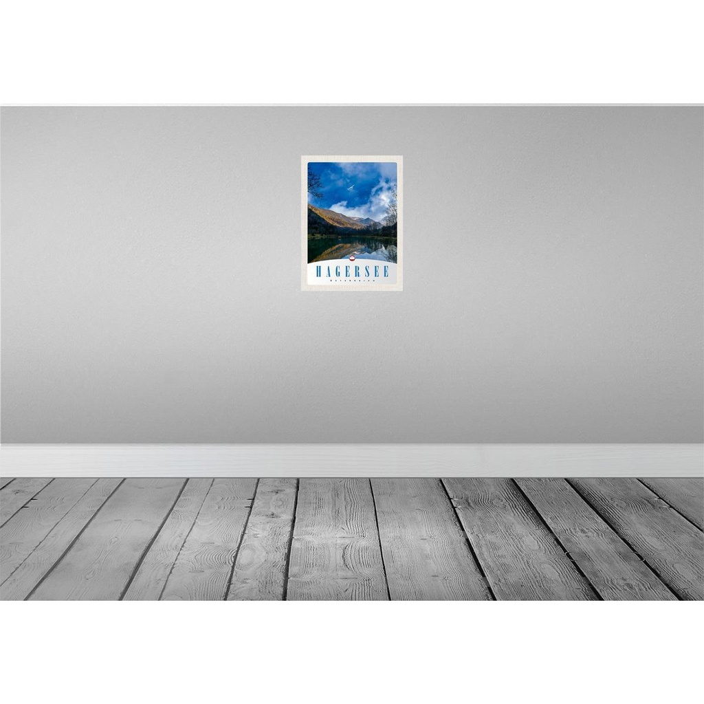 [LA-137586] Blechschild 40x30 cm Hagersee Österreich Urlaub Europa Natur Wald Bildmotiv Reisemotiv Abenteuer Reisen Bild 2