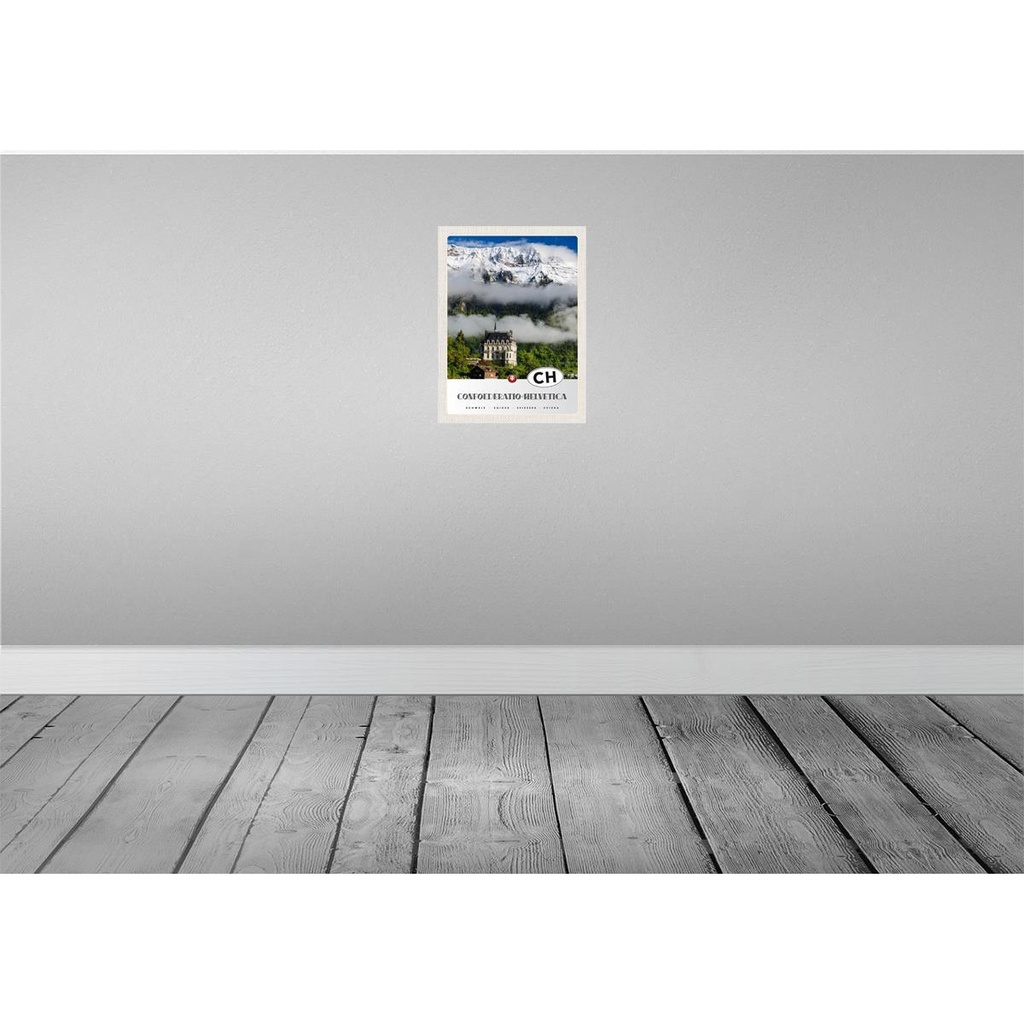 [LA-137593] Blechschild 40x30 cm Confoederatio Helvetica Schloss Natur Bildmotiv Reisemotiv Abenteuer Reisen Europa Urlaub Bild 2