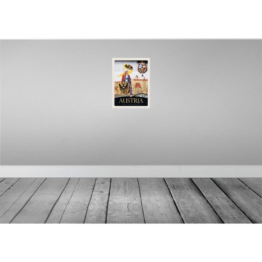 [LA-137601-H] Holzschild 40x30 cm Österreich Ritter Burg 1889 Wappen Bildmotiv Reisemotiv Europa Bild 2