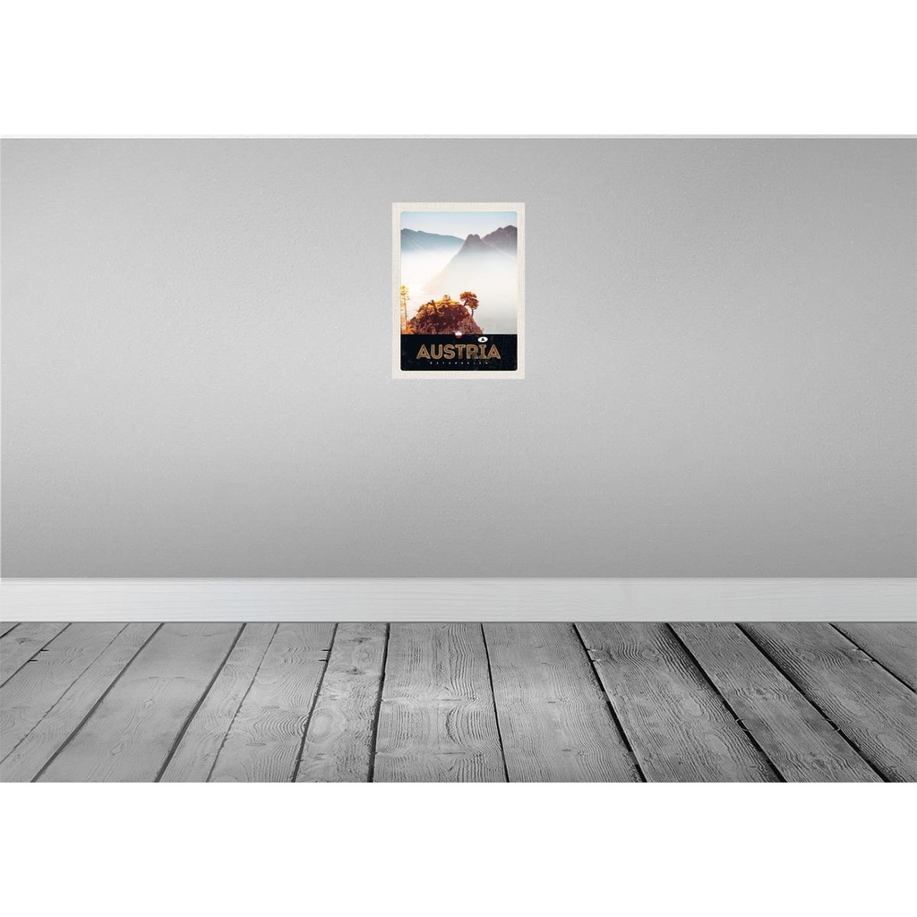 [LA-137602-H] Holzschild 40x30 cm Österreich Natur Gebirge Wald Bildmotiv Reisemotiv Europa Bild 2