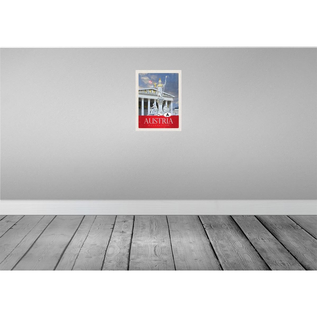 [LA-137604] Blechschild 40x30 cm Österreich Skulptur weiß gold Bildmotiv Reisemotiv Abenteuer Reisen Europa Urlaub Bild 2
