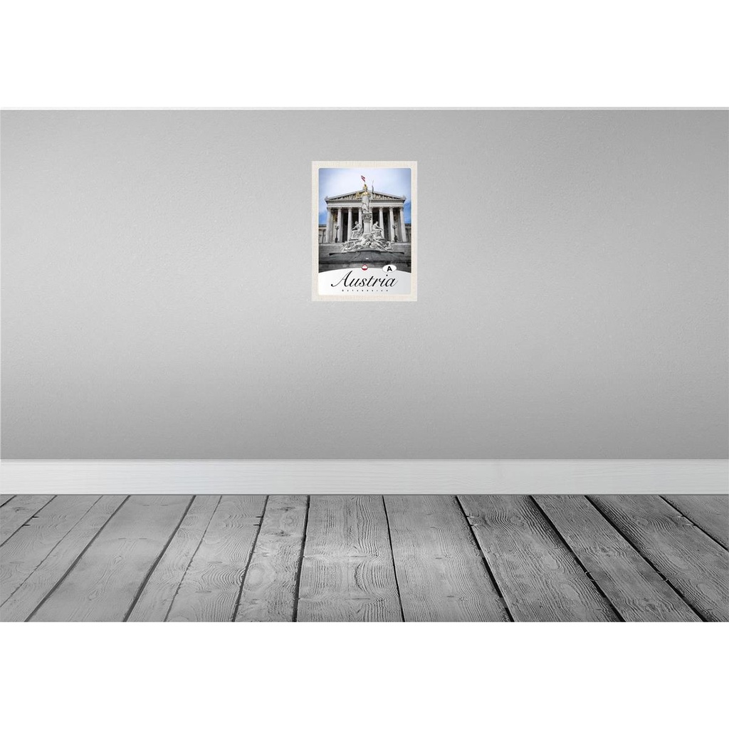 [LA-137605] Blechschild 40x30 cm Österreich Skulptur Urlaub weiß gold Römer Bildmotiv Reisemotiv Abenteuer Reisen Europa Bild 2