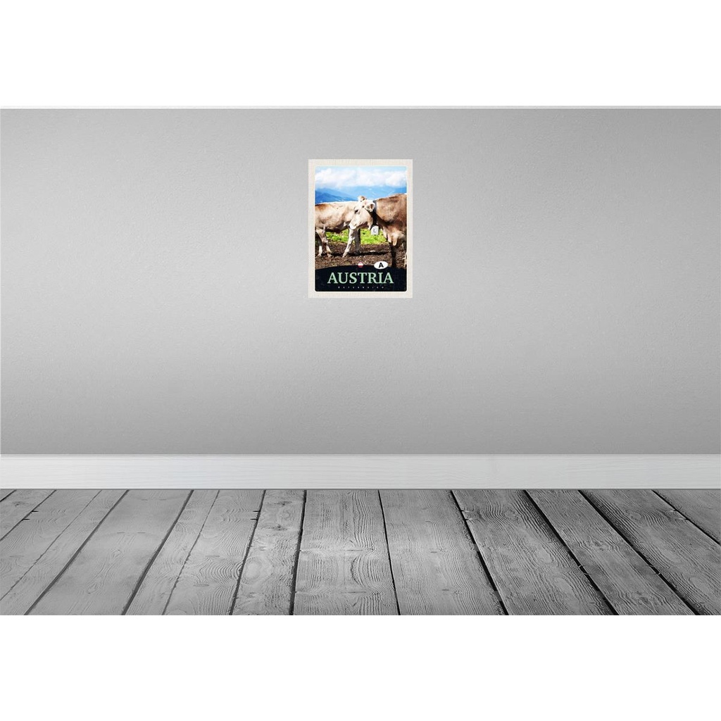 [LA-137608-H] Holzschild 40x30 cm Österreich Tiere Weide Natur Gebirge Bildmotiv Reisemotiv Europa Bild 2
