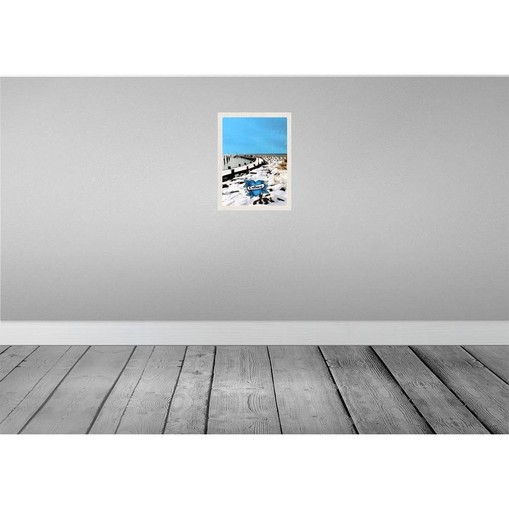 [LA-137612-H] Holzschild 40x30 cm Ostsee Deutschland Schnee Winterzeit Bildmotiv Reisemotiv Europa Bild 2