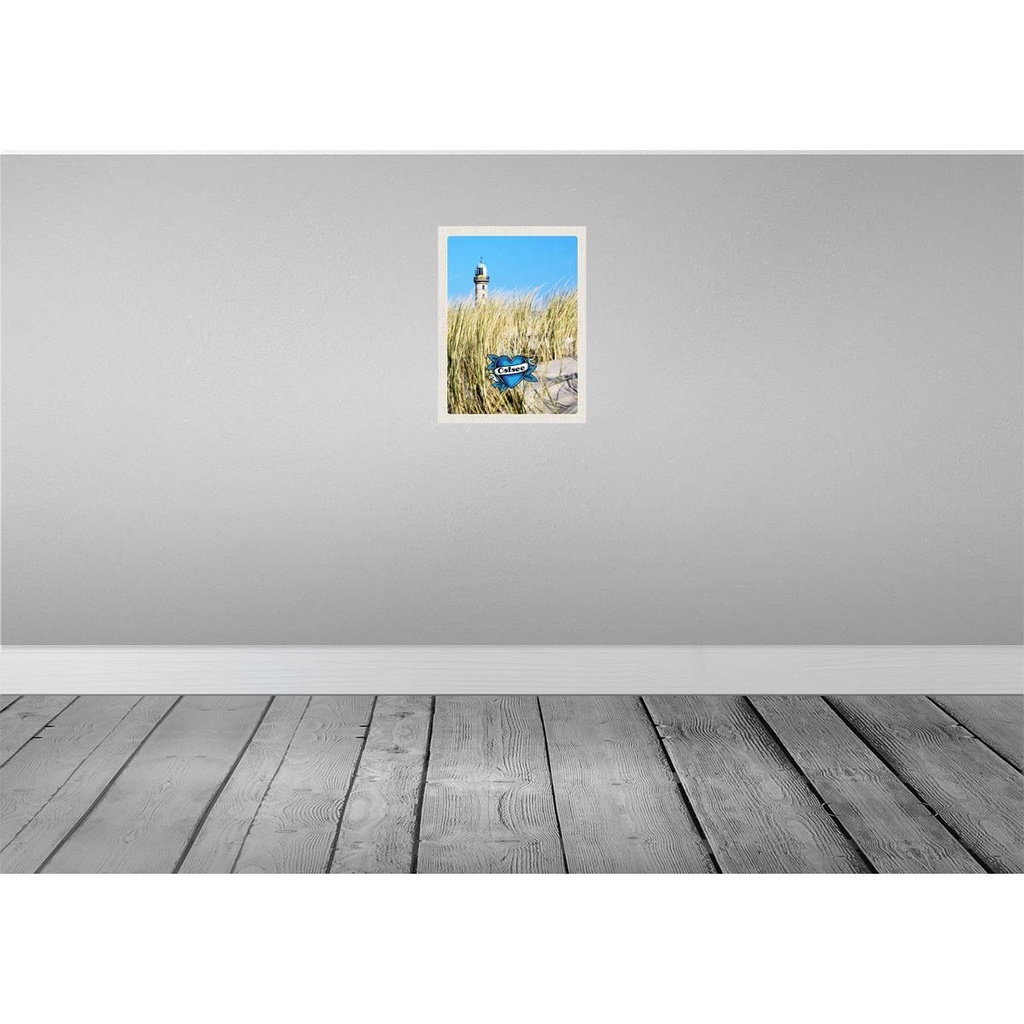 [LA-137616-H] Holzschild 40x30 cm Ostsee Strand Sand Leuchtturm Bildmotiv Reisemotiv Abenteuer Reisen Bild 2