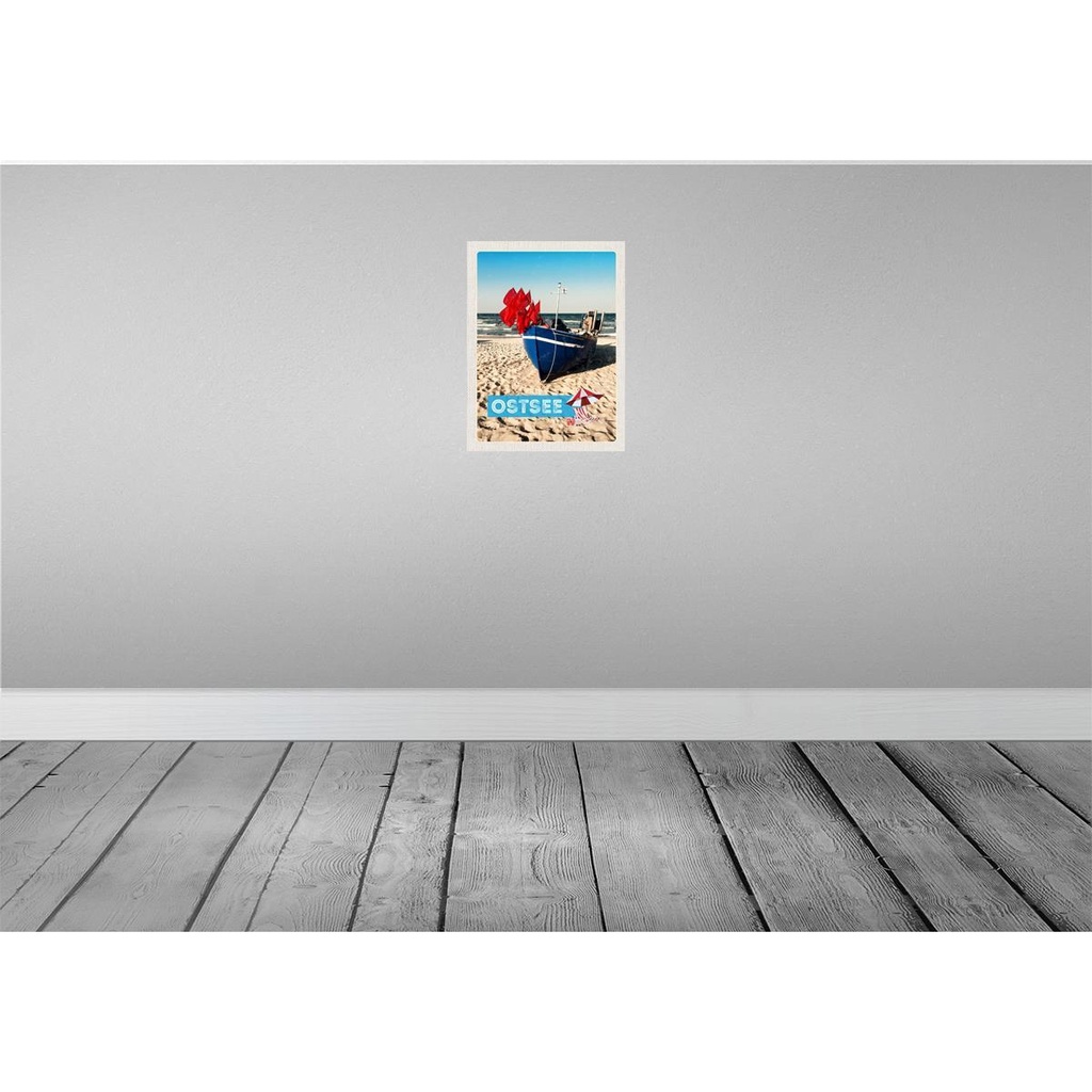[LA-137617] Blechschild 40x30 cm Ostsee Strand Boot Meer Sand Bildmotiv Reisemotiv Abenteuer Reisen Urlaub Bild 2