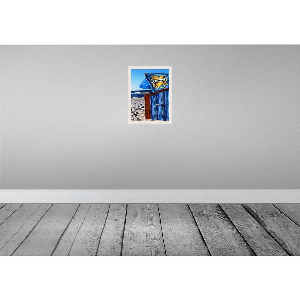 [LA-137629] Blechschild 40x30 cm Ostsee Strandkorb Urlaub blau Meer Strand Bildmotiv Reisemotiv Abenteuer Reisen Europa Bild 2