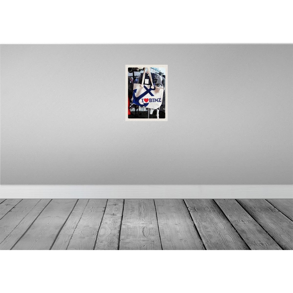 [LA-137638] Blechschild 40x30 cm Binz Deutschland Anker Tasche weiß Bildmotiv Reisemotiv Abenteuer Reisen Urlaub Bild 2