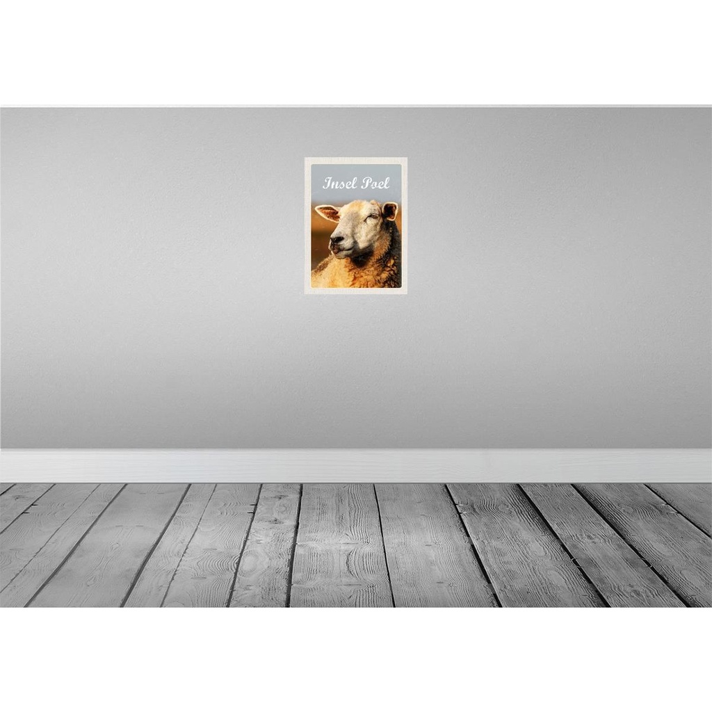[LA-137652-H] Holzschild 40x30 cm Insel PoelSchaf Natur Weide Bildmotiv Reisemotiv Abenteuer Reisen Bild 2