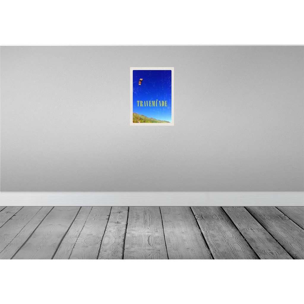 [LA-137653] Blechschild 40x30 cm Travemünde Weide Urlaub Natur Wiese Drachen Bildmotiv Reisemotiv Abenteuer Reisen Dekoration Bild 2