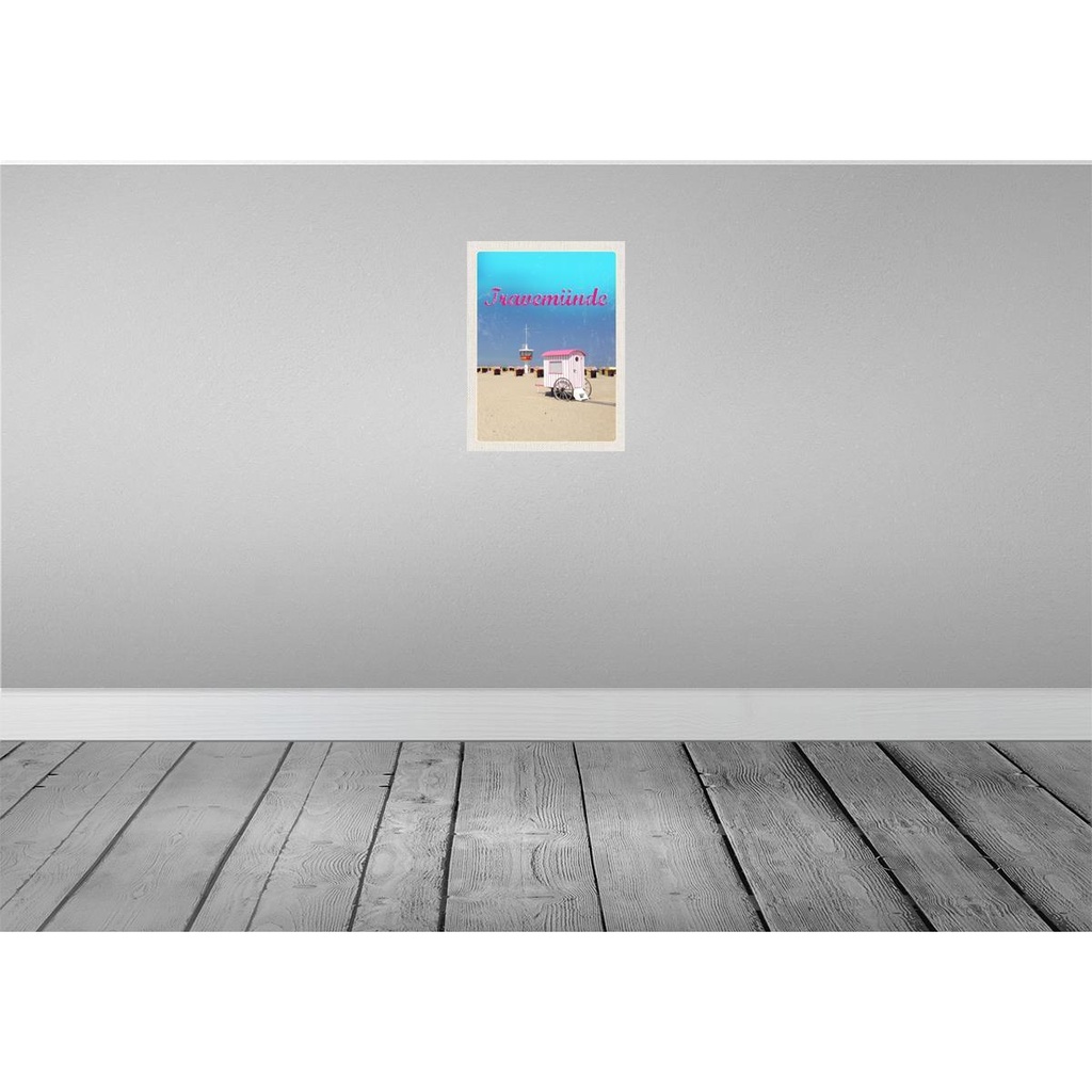 [LA-137654-H] Holzschild 40x30 cm Travenmünde Strand Strankörbe DLRG Bildmotiv Reisemotiv Dekoration Bild 2