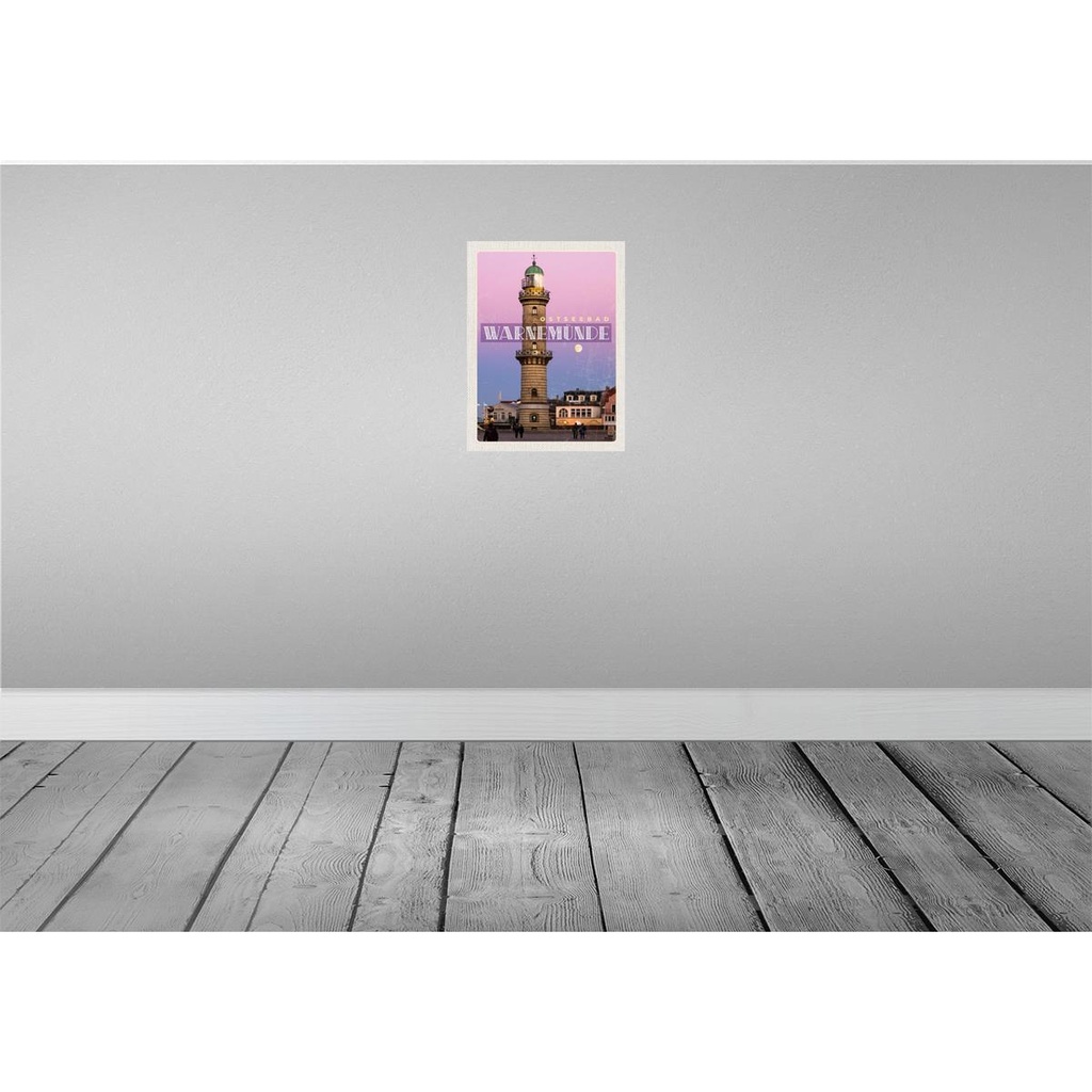 [LA-137655] Blechschild 40x30 cm Travenmünde Strand Leuchtturm Bildmotiv Reisemotiv Abenteuer Reisen Dekoration Urlaub Bild 2