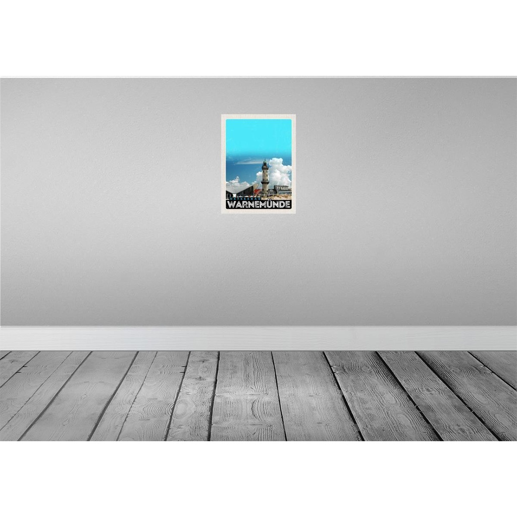 [LA-137656] Blechschild 40x30 cm Ostseebad Warnemüde Leuchtturm Strand Bildmotiv Reisemotiv Abenteuer Reisen Deutschland Urlaub Bild 2