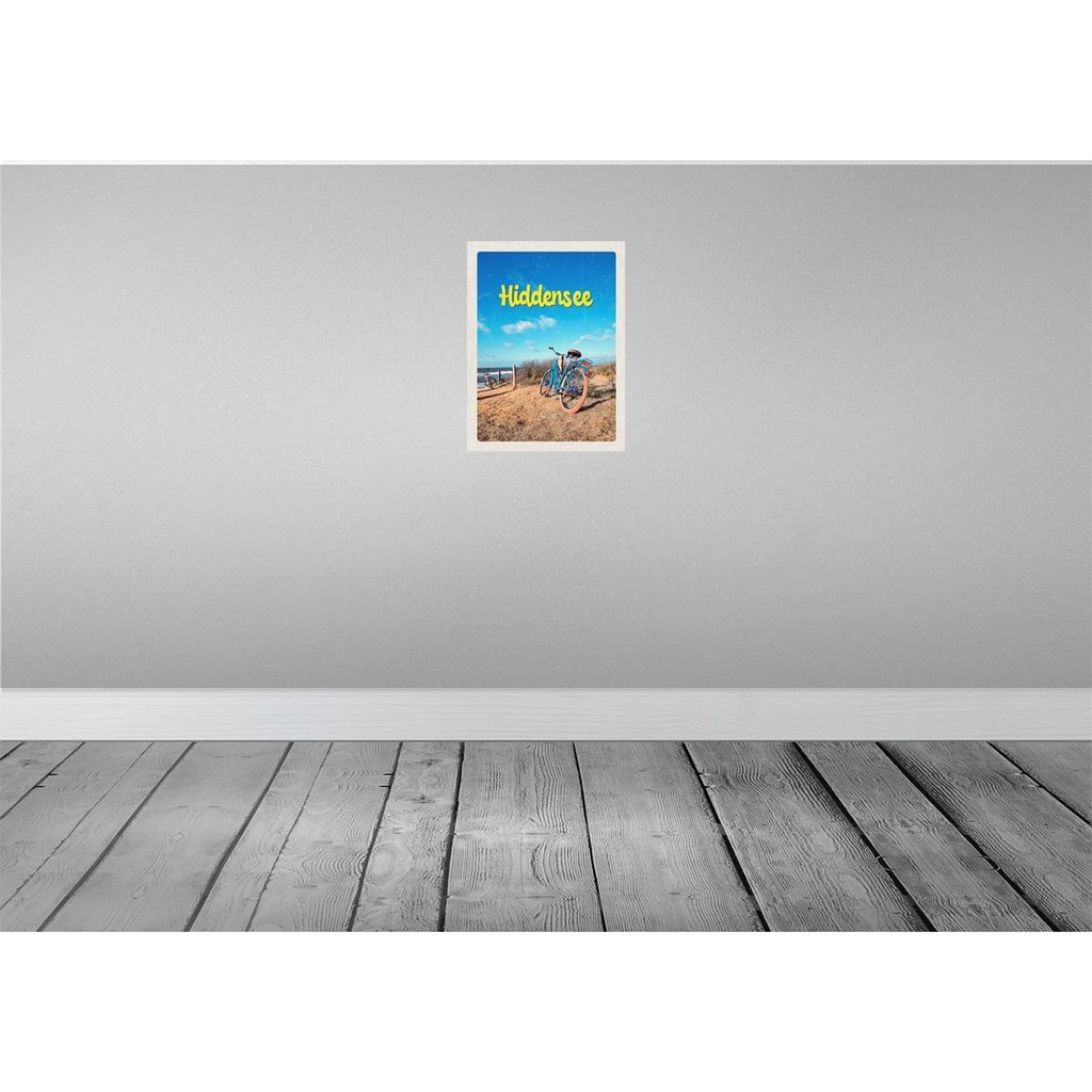 [LA-137660] Blechschild 40x30 cm Hiddensee Fahrrad Strand Meer Bildmotiv Reisemotiv Abenteuer Reisen Deutschland Urlaub Bild 2