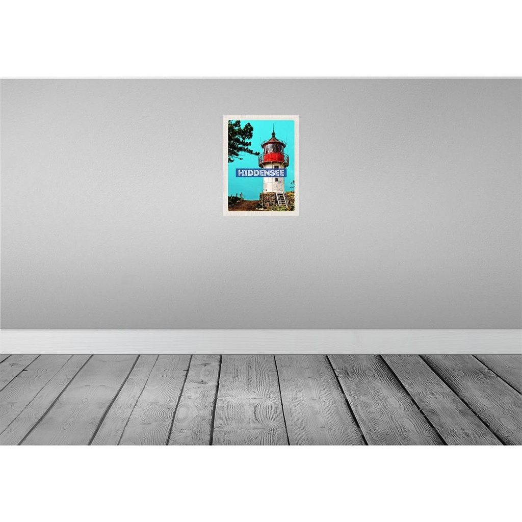 [LA-137662-H] Holzschild 40x30 cm Hiddensee Leuchtturm Strand Meer Bildmotiv Reisemotiv Europa Bild 2