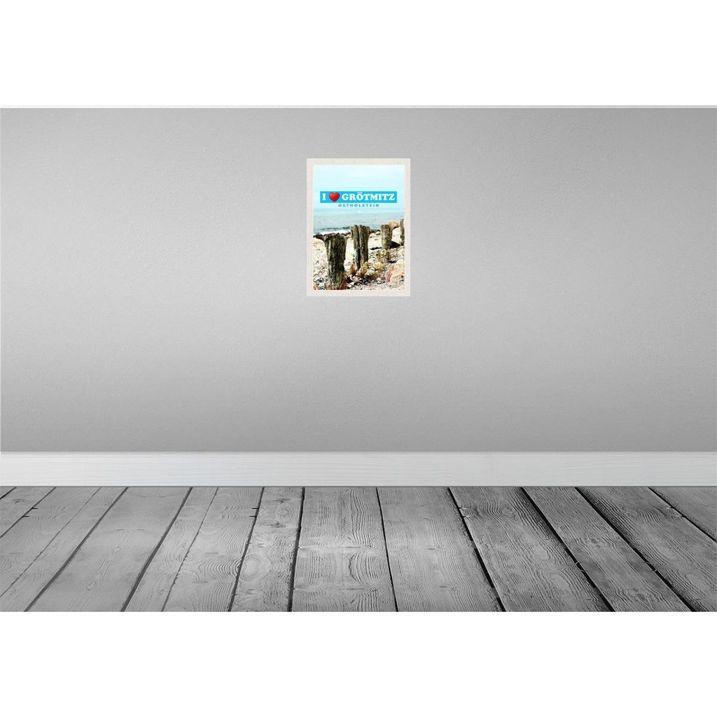 [LA-137666] Blechschild 40x30 cm Grötmitz Ostholstein Urlaub Meer Sand Strand Bildmotiv Reisemotiv Abenteuer Reisen Europa Bild 2
