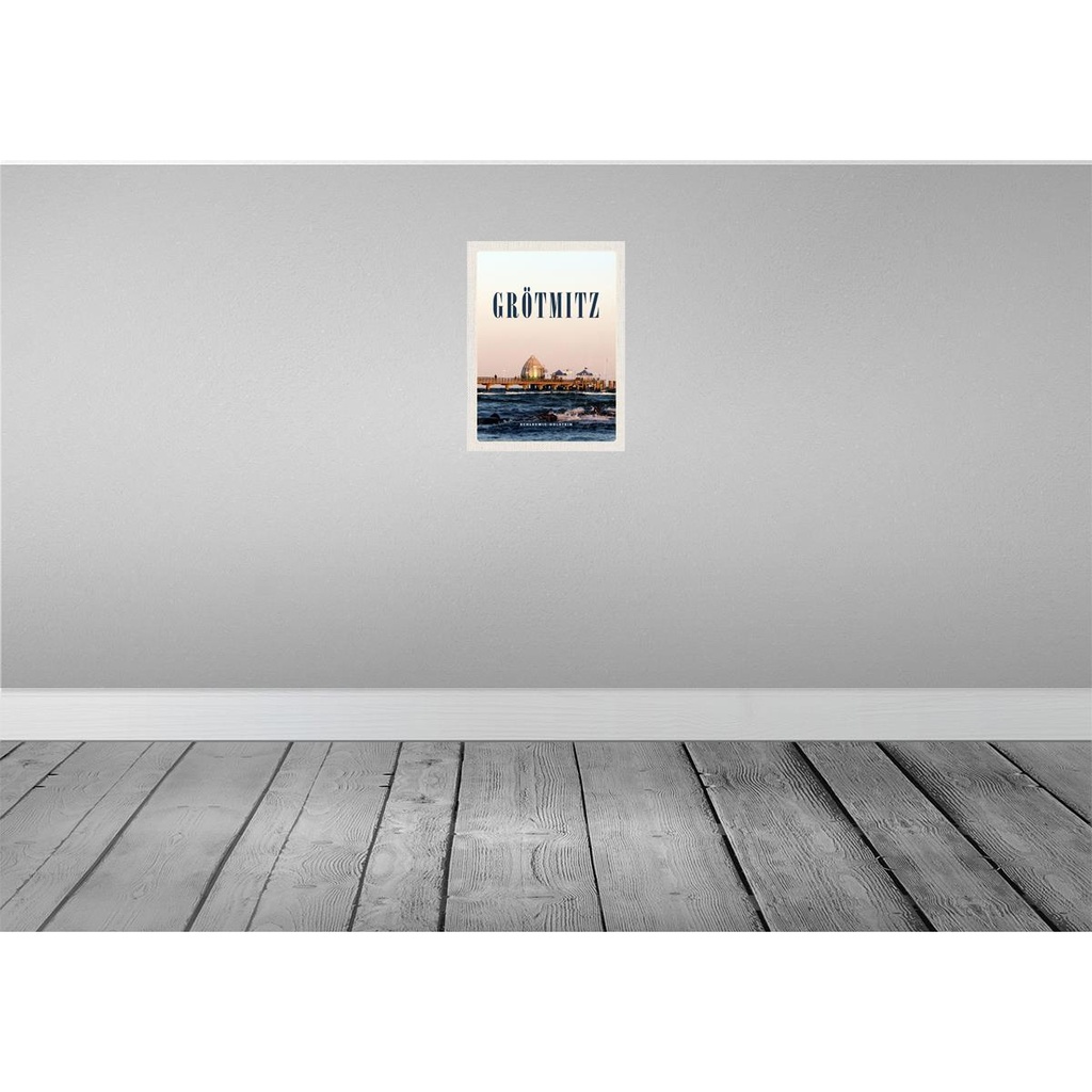 [LA-137667-H] Holzschild 40x30 cm Grötzmitz Schleswog-Holstein Strand Bildmotiv Reisemotiv Deutschland Bild 2