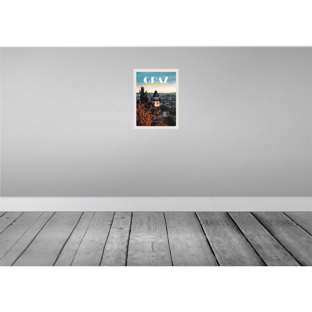 [LA-137676-H] Holzschild 40x30 cm Graz Österreich Kirche Altstadt Bildmotiv Reisemotiv Europa Bild 2
