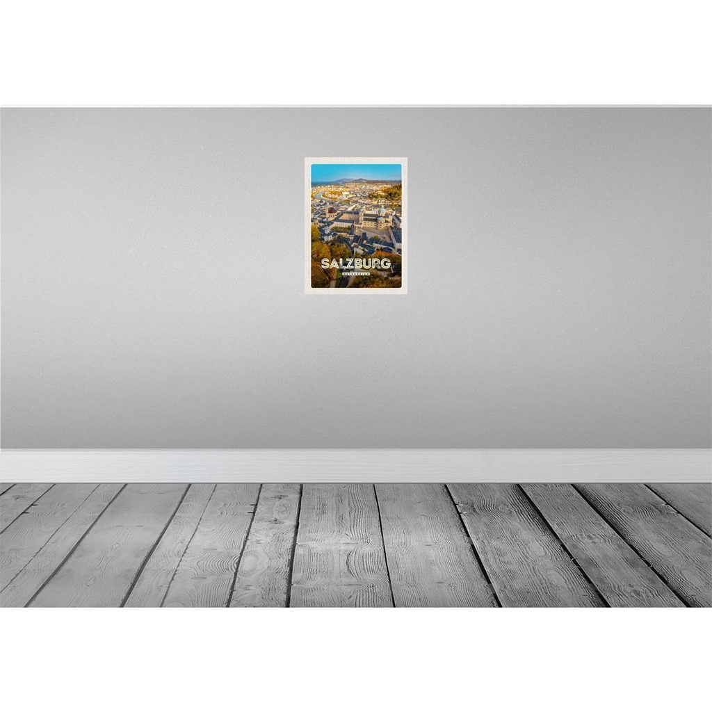 [LA-137700-H] Holzschild 40x30 cm Salzburg Österreich Schloss Altstadt Bildmotiv Reisemotiv Europa Bild 2