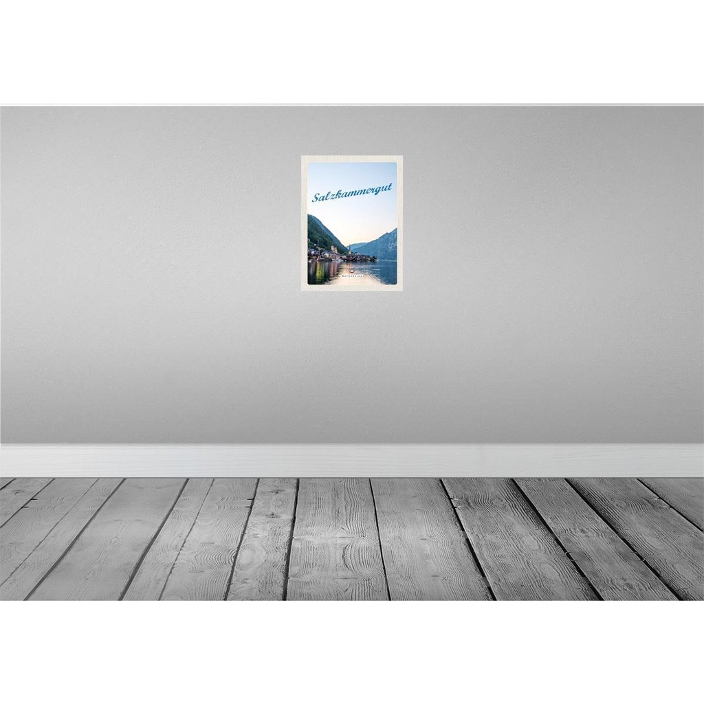 [LA-137703] Blechschild 40x30 cm Salzkammergut Aussicht auf Stadt Bildmotiv Reisemotiv Abenteuer Reisen Europa Urlaub Bild 2