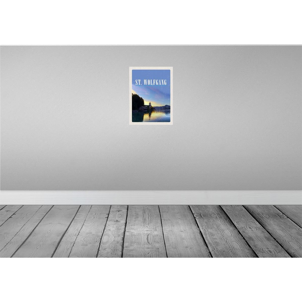 [LA-137706] Blechschild 40x30 cm St. Wolfgang Urlaub See Österreich Bildmotiv Reisemotiv Abenteuer Reisen Straße Stadt Bild 2