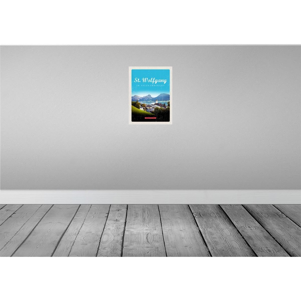 [LA-137707-H] Holzschild 40x30 cm St. Wolfgang im Salzkammergut Stadt Bildmotiv Reisemotiv Europa Bild 2