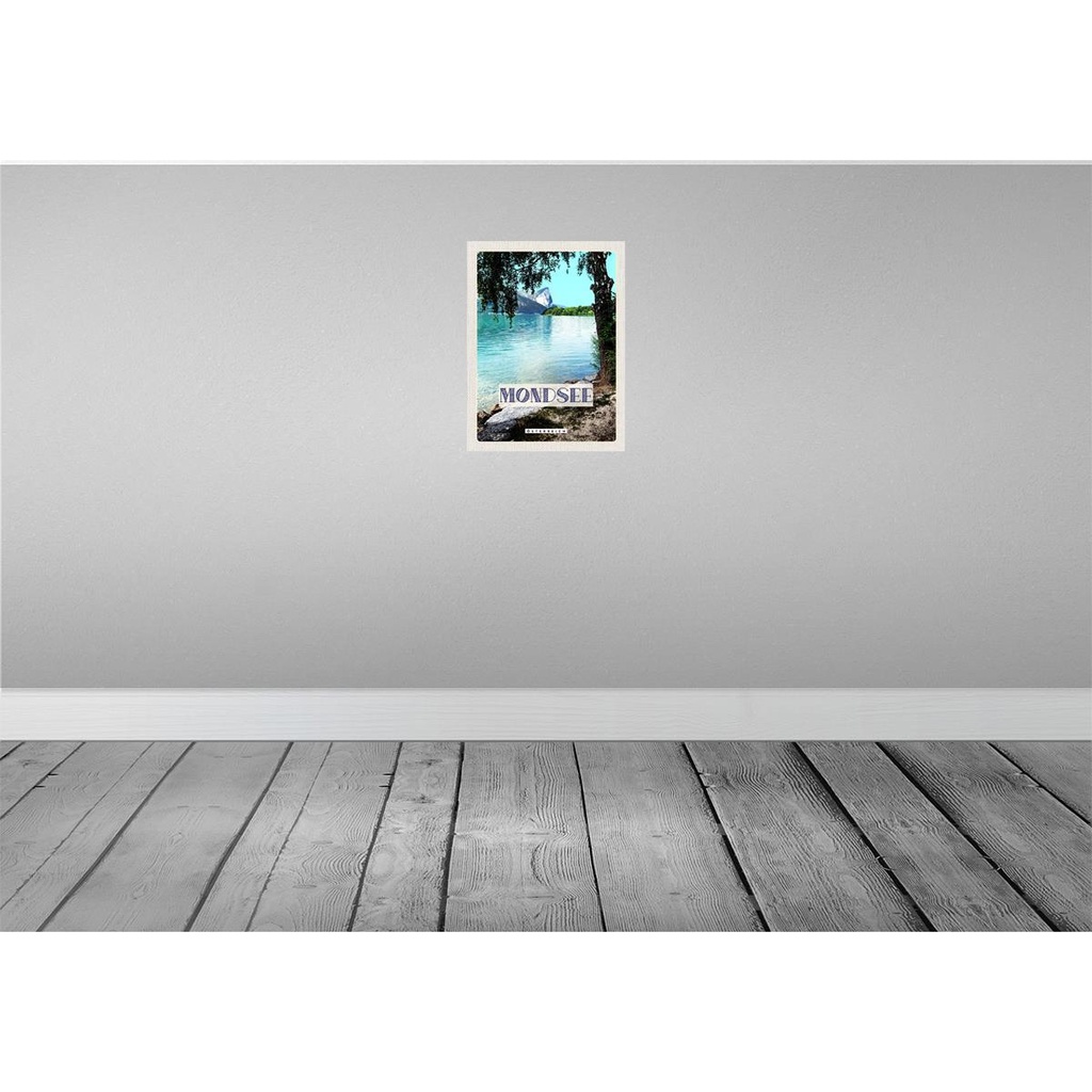 [LA-137709-H] Holzschild 40x30 cm Mondsee Österreich See Wald Bildmotiv Reisemotiv Europa Bild 2