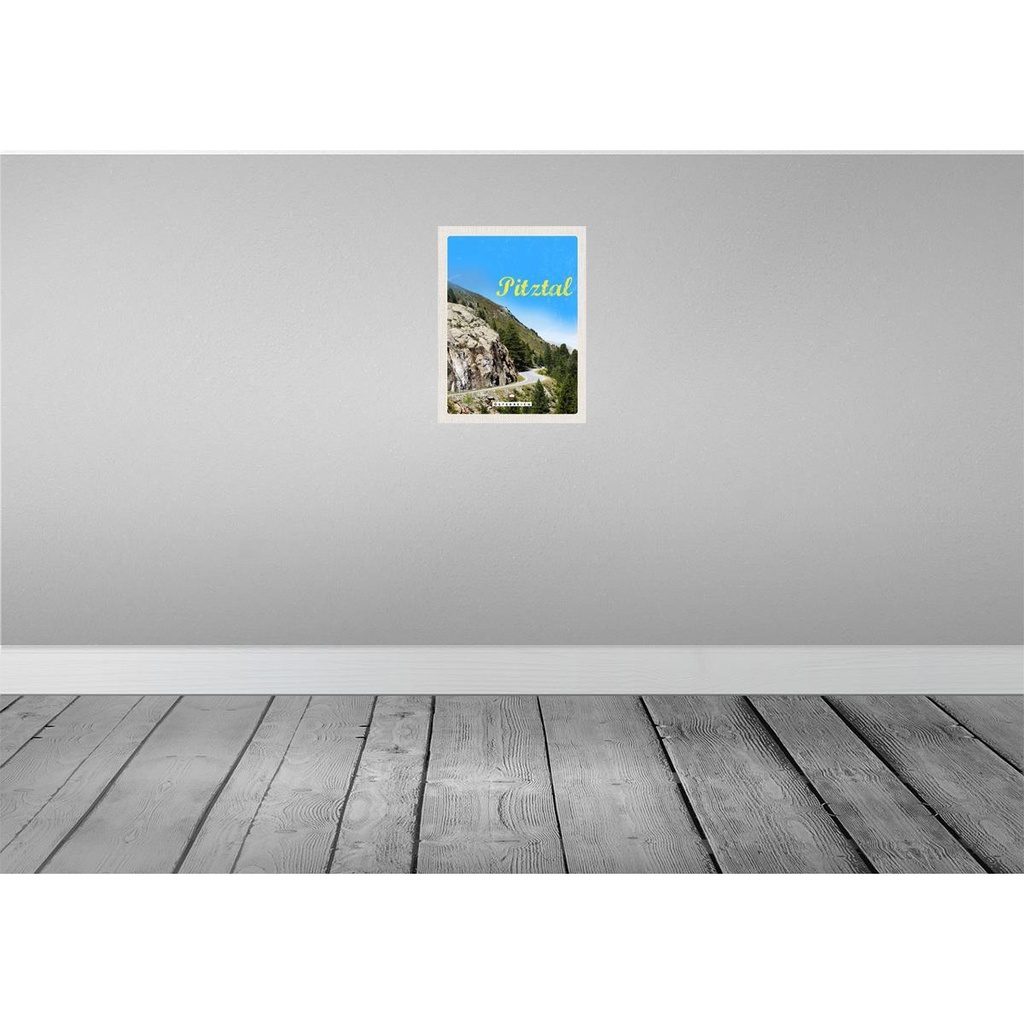 [LA-137714-H] Holzschild 40x30 cm Pitztal Österreich Wald Natur Berge Bildmotiv Reisemotiv Europa Bild 2