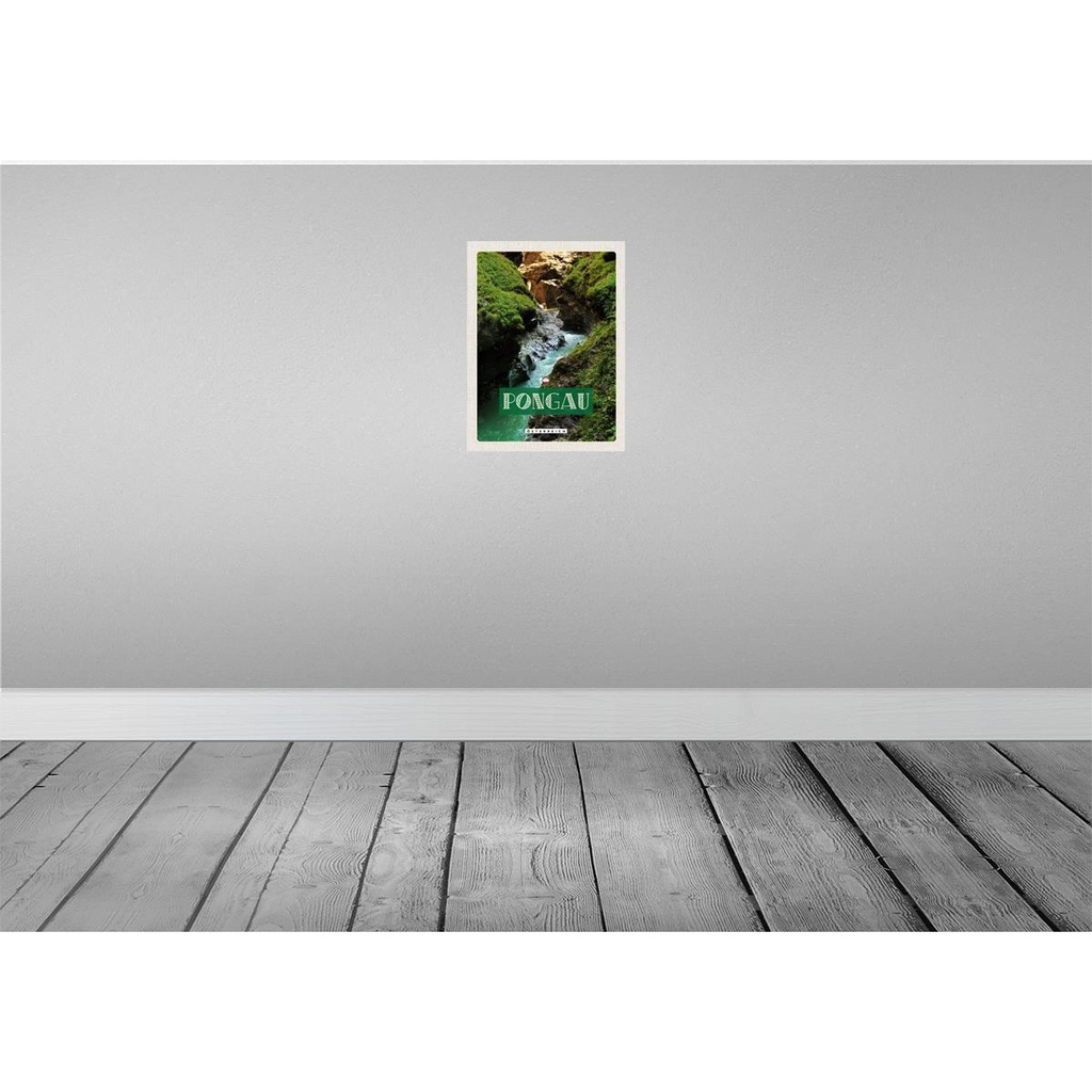 [LA-137717-H] Holzschild 40x30 cm Pongau Österreich Wasserfall Natur Bildmotiv Reisemotiv Europa Bild 2