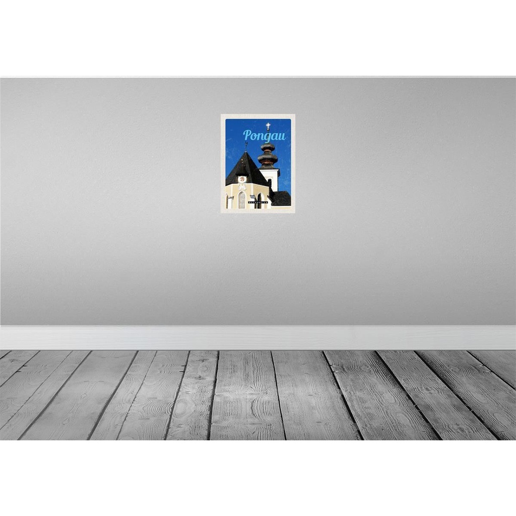 [LA-137718] Blechschild 40x30 cm Pongau Österreich KircheStadt Bildmotiv Reisemotiv Abenteuer Reisen Straße Stadt Urlaub Bild 2
